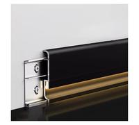 HAIXHX Moldura Iluminacion 10PACK Zócalo o rodapié moderno de aluminio con LED, H 2,35 pulgadas Perfil de zócalo metálico duradero para salón, dormitorio, cocina y comedor(Black)