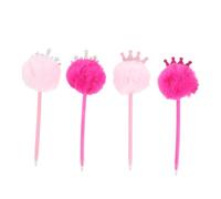 HAKIDZEL 4 Piezas Bolígrafo de Peluche Esponjoso, Lindo y Ligero | PP y Fieltro, Punta Pompón, Escritura Suave, para Niñas, Bolsas de Fiesta y Favores de Boda