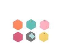 HAKIDZEL 6 Piezas Tablero de Anuncios Hexagonal de Fieltro Negro Autoadhesivo con Clavos de Corcho para Decoración de Pared en Dormitorio y Hogar Varios estilos