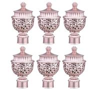 HAKIDZEL 6 Piezas Tapón Decorativo Retro para Barra de Cortina, Plástico | Barras de Cortina Visillo, Uso en Salón o Comedor, Acabado Ornamental, Encaje Preciso
