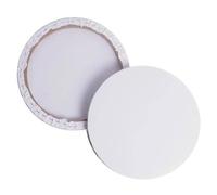 HAKIDZEL Lienzo Estirado Redondo de Algodón Blanco 20 Cm Esquinas Envolturas, para Pintura Artística y Manualidades, Paquete de 2 Piezas Marco de Madera