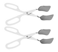 HAKIDZEL Pinzas de Acero Inoxidable para Buffet 2 Piezas Mango de Tijera Resistente al Calor para Servir Ensaladas, Pan y Alimentos en Cocina y Restaurante