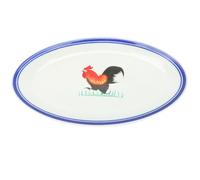 HAKIDZEL Plato de Pescado al Vapor Esmaltado y Fácil de Lavar Estilo Vintage Diseño Delicado Adecuado para Cocina y