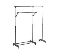 HAKU Armario con Ruedas Cromo, Negro, Plástico, Metal - Dim.: AN 94-160 cm x AL 103-170 cm x P 49 cm, Estilo: Moderno