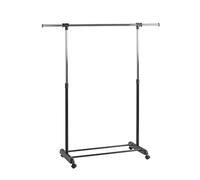 HAKU Armario con Ruedas Cromo, Negro, Plástico, Metal - Dim.: AN 95-145 cm x AL 95-170 cm x P 44 cm, Estilo: Moderno