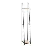 HAKU Armario de pie roble claro, negro, MDF, Metal - Dim.: An 38 x Al 166 x P 40 cm, Estilo: Moderno