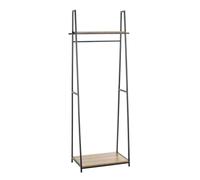 HAKU Armario de pie roble, negro, MDF, metal - Dim.: AN 68 cm x AL 166 cm x P 40 cm, Estilo: Moderno