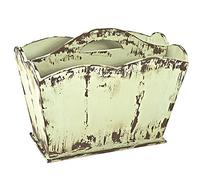 HAKU Cesta para revistas vintage de madera maciza MDF, revistero, soporte para periódicos, estilo shabby: medidas: 45 cm (ancho) x 35 cm (alto) x 25 cm (profundidad), estilo: industrial