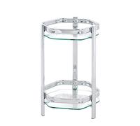 HAKU Columna de Flores Cromo, Vidrio, Metal - Dim.: AL 45 cm x diámetro 28 cm, Estilo: Art Déco