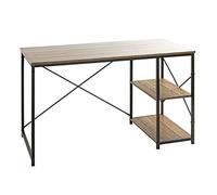 HAKU Escritorio Roble, Negro, Metal, aglomerado - Dim.: AN 120 cm x AL 74 cm x P 60 cm, Estilo: Moderno