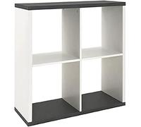 HAKU Estante Aspecto Granito, Blanco, MDF - Dim.: AN 80 cm x AL 86 cm x P 30 cm, Estilo: Moderno