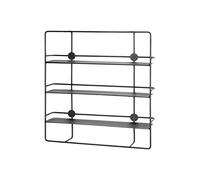 HAKU Estante de Pared Metal Estante Colgante Negro Estante Flotante Medidas An 53 cm x Al 56 cm x Pr 14 cm Estilo: Modern