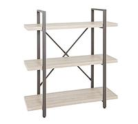 HAKU Estante marrón, roble claro, Metal, panel de nido de abeja - Dim.: AN 90 cm x AL 102 cm x P 33 cm, Estilo: Moderno