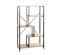 HAKU Estante roble claro, negro, MDF, Metal - Dim.: An 74 x Al 132 x P 35 cm, Estilo: Moderno