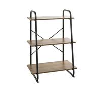 HAKU Estante roble, negro, Metal, aglomerado - Dim.: AN 60 cm x AL 93 cm x P 36 cm, Estilo: Moderno