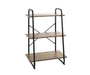 HAKU Estante roble, negro, Metal, aglomerado - Dim.: AN 60 cm x AL 93 cm x P 36 cm, Estilo: Moderno