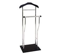 HAKU galán de noche cromado dormitorio negro valet silencioso MDF, metal - Medidas: Ancho 45 x Alto 110 x Profundidad 30 cm, Estilo: Moderno galán de noche