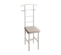 HAKU Galán de noche mayordomo de ropa con asiento beige metal - Medidas: An 46 x Al 109 x Pr 46 cm, Estilo: moderno