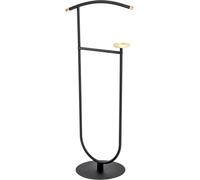HAKU galán de noche Perchero de hombre madera haya, negro valet silencioso dormitorio madera maciza metal - Medidas: Ancho 45 x Alto 115 x Profundidad 34 cm, Estilo: Moderno