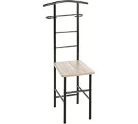 HAKU galán de noche Silla valet, silla de vestidor, valet silencioso, asiento de roble, negro, MDF, metal - Medidas: Ancho 46 x Alto 109 x Profundidad 46 cm, Estilo: Moderno