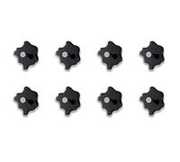 HAKU Juego de 8 perchas cromo, negro, MDF, Metal - Dim.: AN x AL x P 5 cm, Estilo: Moderno