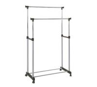 HAKU Möbel Armario con ruedas aluminio, cromo, gris, Plástico, metal - Dim.: AN 95 cm x AL 95-170 cm x P 43 cm, Estilo: Moderno