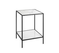 HAKU Möbel Mesa Auxiliar Furniture, Negra o Blanca, mármol Artificial, Metal, Dimensiones: 40 x 60 x 40 cm (Ancho x Alto x Profundidad), Estilo: Art Deco