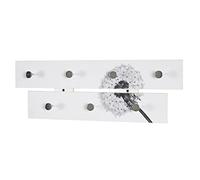HAKU Perchero cromo, motivo, MDF, metal - Dim.: AN 60 cm x AL 21 cm x P 5 cm, Estilo: Moderno