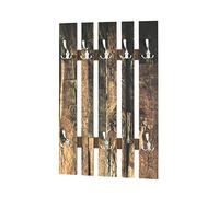 HAKU Perchero de pared acero inoxidable, motivo, Aluminio, MDF - Dim.: AN 65 cm x AL 100 cm x P 9 cm, Estilo: Moderno