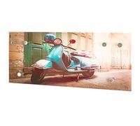 HAKU Perchero de pared acero inoxidable, motivo, Metal, cristal de seguridad - Dim.: AN 70 cm x AL 30 cm x P 5 cm, Estilo: Moderno