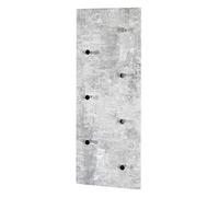 HAKU Perchero de pared aspecto hormigón, cromo, MDF, metal - Dim.: AN 80 cm x AL 30 cm x P 6 cm, Estilo: Moderno