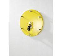 HAKU Perchero de Pared Cromo, Amarillo, MDF, Metal - Dim.: P 5 cm x diámetro 35 cm, Estilo: Moderno