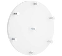 HAKU Perchero de Pared Cromo, Blanco, MDF, Metal - Dim.: P 5 cm x diámetro 35 cm, Estilo: Moderno