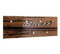 HAKU Perchero de Pared Cromo, Motivo, MDF, Metal - Dim.: AN 80 cm x AL 30 cm x P 6 cm, Estilo: Moderno