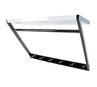 HAKU Perchero de Pared Cromo Oscuro, Blanco, MDF, Metal - Dim.: AN 60 cm x AL 40 cm x P 29 cm, Estilo: Moderno