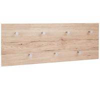 HAKU Perchero de Pared Cromo, Roble San Remo, MDF, Metal - Dim.: AN 80 cm x AL 30 cm x P 6 cm, Estilo: Moderno