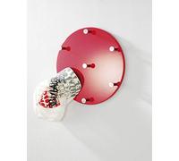 HAKU Perchero de Pared Cromo, Rojo, MDF, Metal - Dim.: P 5 cm x diámetro 35 cm, Estilo: Moderno