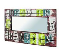 HAKU Perchero de pared motivo, vintage, MDF, metal, espejo - Dim.: AN 80 cm x AL 52 cm x P 10 cm, Estilo: Industrial