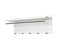 HAKU Perchero de Pared Muebles, Cromado, Blanco, Metal, Dimensiones: 75 x 30 x 26 cm (Ancho x Alto x Profundidad), Estilo: Moderno