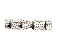 HAKU Perchero de Pared Negro, Blanco, MDF, Metal - Dim.: AN 60 cm x AL 13 cm x P 6 cm, Estilo: Moderno