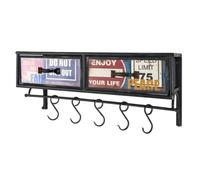 HAKU Perchero de Pared Vintage, Metal, Metal - Dim.: AN 77 cm x AL 34 cm x P 24 cm, Estilo: Industrial