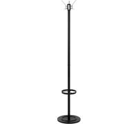 HAKU Perchero de pie aluminio, negro, Aluminio, Metal Perchero - Medidas: Al 179 cm x Ø 37 cm, Estilo: Moderno