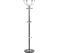 HAKU Perchero de pie, cromo, negro, Mármol, Metal Perchero para chaquetas - Medidas: Al 176 cm x Ø 38 cm, Estilo: Moderno