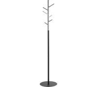 HAKU Perchero de pie gris, negro, Madera maciza, Metal, Tubo de acero Perchero de pie - Medidas: Al 170 cm x Ø 36 cm, Estilo: Moderno