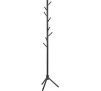 HAKU Perchero de pie negro, Madera maciza Perchero de pie - Medidas: Al 174 cm x Ø 43 cm, Estilo: Clásico