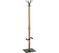 HAKU Perchero de pie, roble, negro, Madera maciza, Metal Perchero de pie - Medidas: An 40 cm x Al 180 cm x Pr 40 cm, Estilo: Moderno, Marrón - 54325