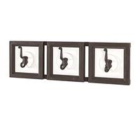 HAKU Perchero marrón, Blanco, Madera Maciza, Metal - Dim.: AN 58 cm x AL 18 cm x P 9 cm, Estilo: Industrial