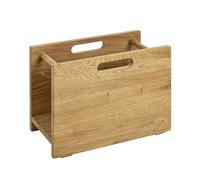 HAKU Revistero, soporte para periódicos, madera, cesta para revistas, roble macizo - Dimensiones: An 40 x Al 30 x Pr 21 cm, Estilo: Tradicional