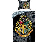 Halantex Harry Potter Juego de Ropa de Cama, 140 x 200 cm, Funda nórdica de 70 x 90 cm, Funda de Almohada, 100% algodón, Ron Hogwarts, Hermione Ravenclaw Hufflepuff