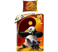 Halantex Juego de cama Kung Fu Panda Guerreros PO y Zhen - Funda nórdica de 140 x 200 cm con funda de almohada de 70 x 90 cm - 100% algodón multicolor